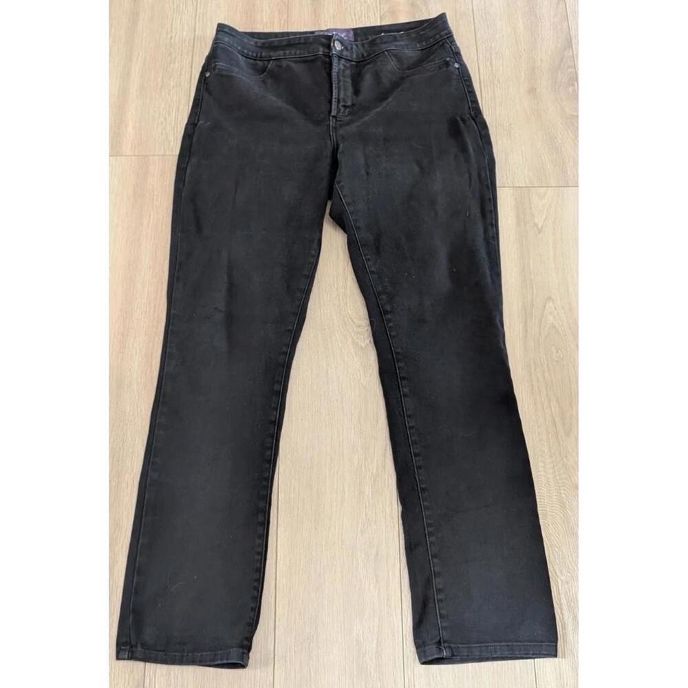 Womens NYDJ Not Your Daughters Jeans Stretch Hi Rise Jeans Black Sz 12 USA